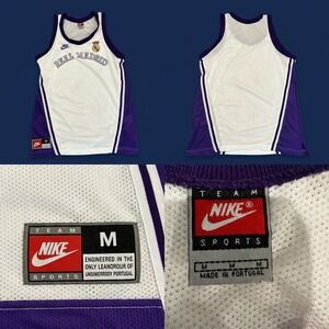 Vintage Nike Team Sports Real Madrid Basketball Jersey Tank Top Mens M White